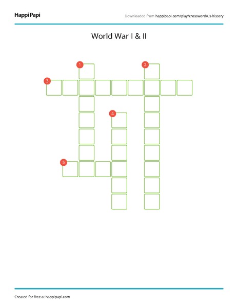 world war i ii free crossword puzzle worksheets happi papi